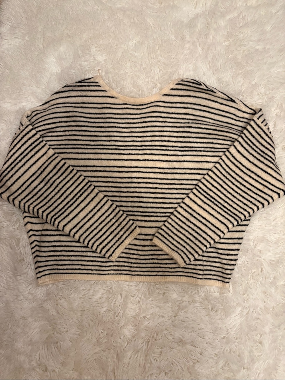 Billabong Cream and Black Striped Knit Top